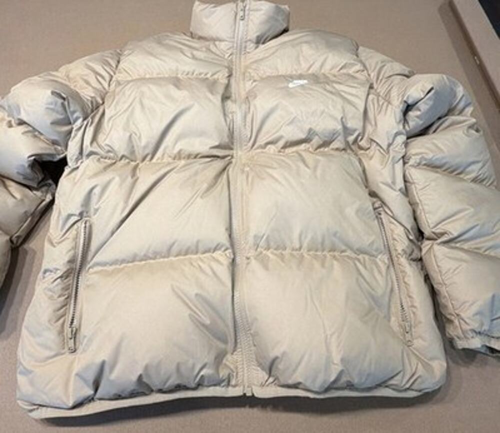 Nike NSW Club Therma-FIT Down Puffer Jacket Size Large Mens Beige IB2975-297 New